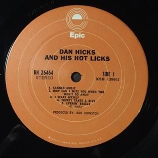 DAN HICKS AND HIS HOT LICKSOriginal Recordings (LP) - パライソレコード