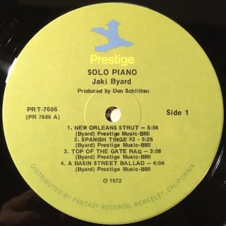 JAKI BYARDSolo Piano (LP) - パライソレコード