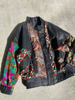 【1980s PATCHWORK LEATHER JACKET】