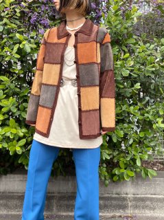 【1980s LEATHER PATCHWORK JACKET】