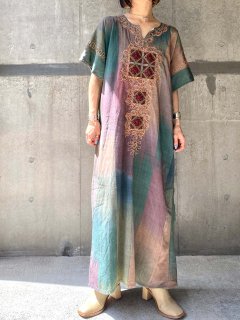【MULTI COLORED EMBROIDERED DRESS】