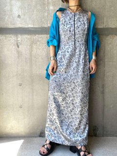 【1990s METALLIC SILVER FLORAL DRSEE】