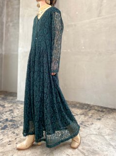 <img class='new_mark_img1' src='https://img.shop-pro.jp/img/new/icons14.gif' style='border:none;display:inline;margin:0px;padding:0px;width:auto;' />1990s  MOSS GREEN LACE DRESS