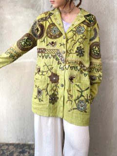 EMBROIDERED GREEN SILK JACKET 