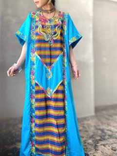1980s BLUE EMBROIDERED DRESS FROM EGYPT