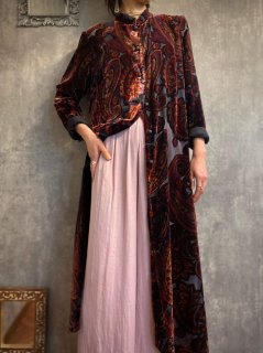 <img class='new_mark_img1' src='https://img.shop-pro.jp/img/new/icons14.gif' style='border:none;display:inline;margin:0px;padding:0px;width:auto;' />1990s SHEER×VELVET PAISLEY LONG BLOUSE