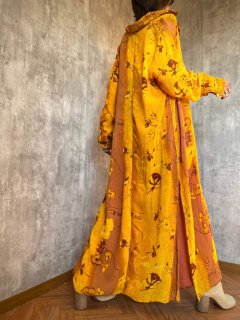 1990s YELLOW FLORAL LONG JACKET
