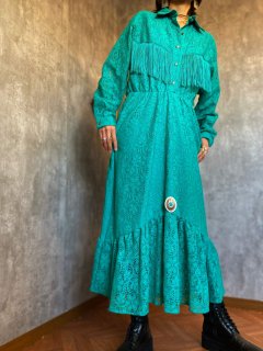 <img class='new_mark_img1' src='https://img.shop-pro.jp/img/new/icons14.gif' style='border:none;display:inline;margin:0px;padding:0px;width:auto;' />1980s USA GREEN WESTERN DRESS