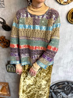 1980s CROCHET KNIT SWEATER