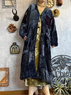 1980s PATCHWORK VELVET COAT
