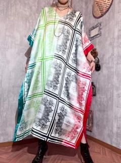 1980s SATIN KAFTAN DRESS