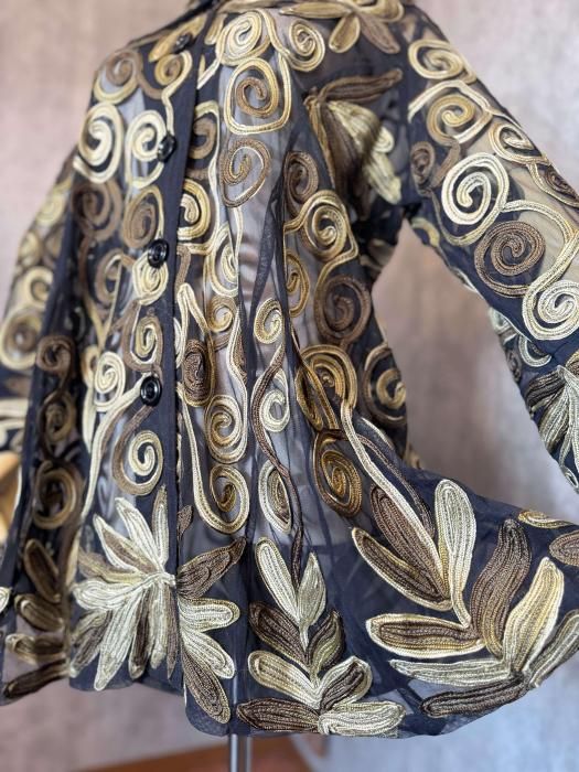 昭和レトロ 1980s SHEER×EMBROIDERED HAORI - Chief vintage