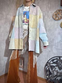 <img class='new_mark_img1' src='https://img.shop-pro.jp/img/new/icons14.gif' style='border:none;display:inline;margin:0px;padding:0px;width:auto;' />10/7()22:00䳫ϡ1980s SUEDE LEATHER PATCHWORK JACKET