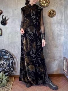 <img class='new_mark_img1' src='https://img.shop-pro.jp/img/new/icons14.gif' style='border:none;display:inline;margin:0px;padding:0px;width:auto;' />12/4()22:00䳫ϡ1990s VELVET FLORAL DRESS