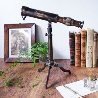  Vintage Brass Telescope on Fitted Tripod Stand