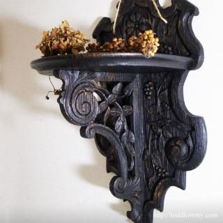  ϤĦ˹줿¤ۤ/ Antique Pierced Carved Wall Shelf