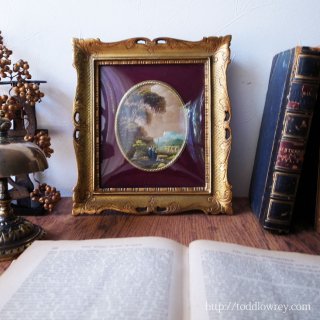 Vintage Itarian Oil Painting with Ornate Frame