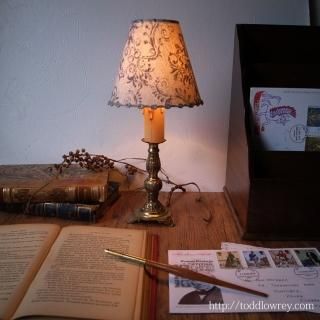 Antique French Table Lamp with Shade A