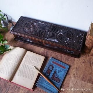 դĤۤۤ򤳤 / Antique Wood Caving Globe Box