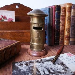 ä줿⤦ФƤʤ / Antique Brass Pillar Box Money Bank 