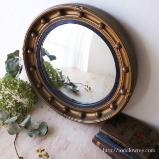 Ʋ̤˰Ϥޤ줿 / Vintage Regency Style Giltwood Convex Mirror by ASTONEA