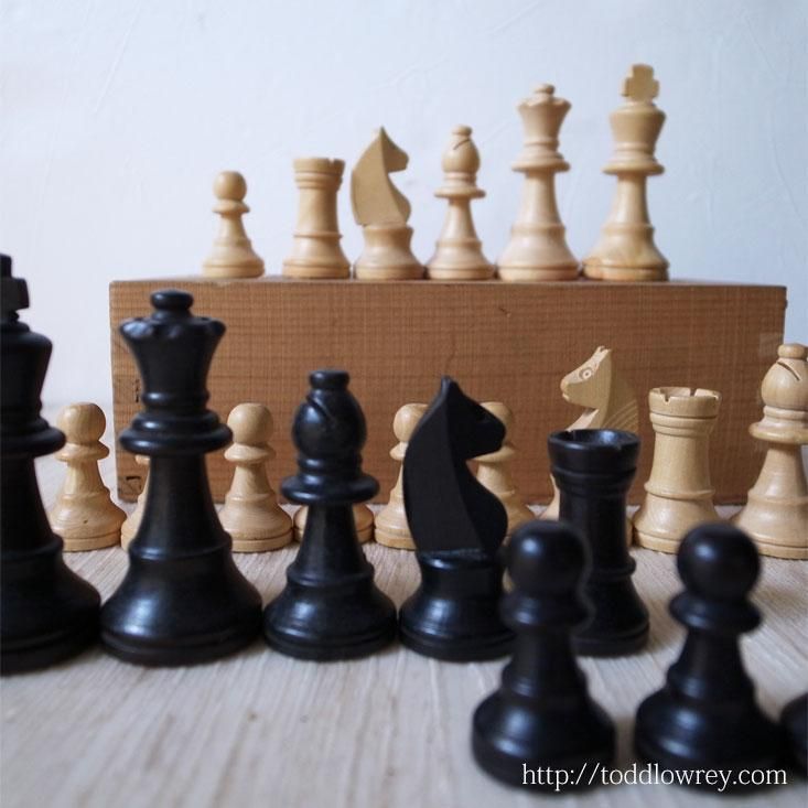 Vintage Staunton Boxwood Chess Set by HOUSE MARTIN - Todd Lowrey