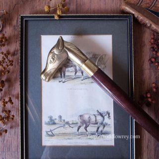 Vintage Three Pieces Horse Head Walking Stick with Flask