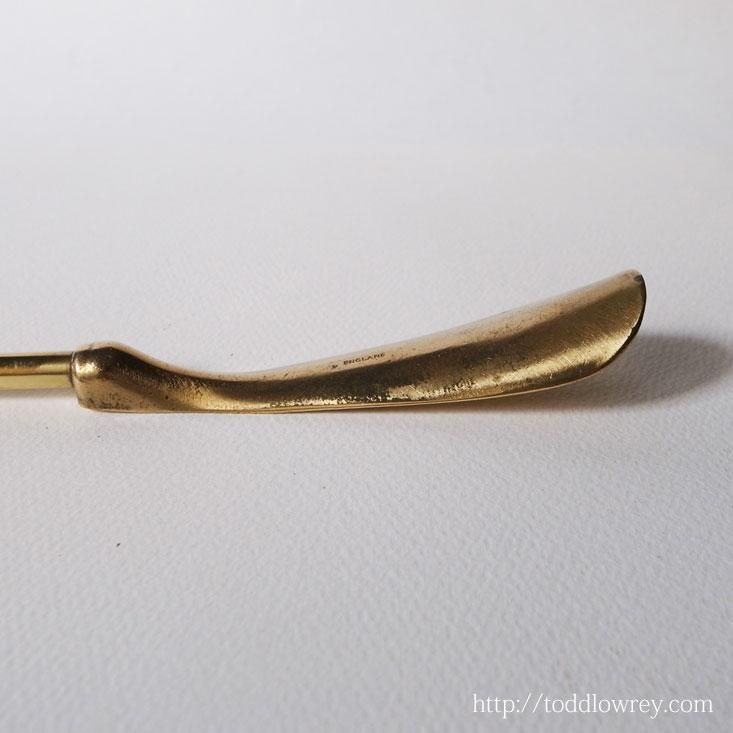 金色の牡鹿が佇むシューホーン / Vintage Brass Shoe Horn with 金色の牡鹿が佇むシューホーン / Vintage Brass Shoe Horn with