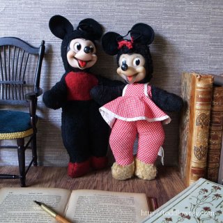 夢見ることを忘れない / Vintage Micky & Minnie Mouse Soft Toy by SEMCO