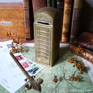 ѹ񤬰֤ / Vintage Brass Manoy Bank Telephone Box K6