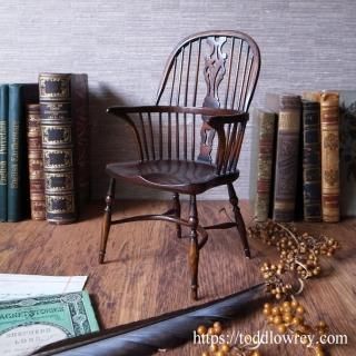 롦ܥ󥺻Υ󥶡 / Antique Miniature Wooden Windsor Armchair