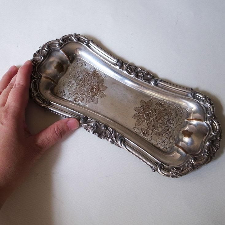 銀と銅の味わい深い同居 /Antique Old Sheffield Plate Candle