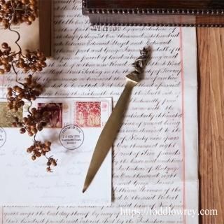 Τ / Vintage Brass Small Letter Opener 