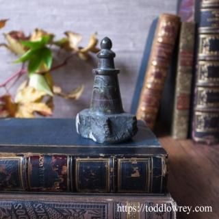 Antiue Miniature Carved Cornish Serpentine Lighthouse