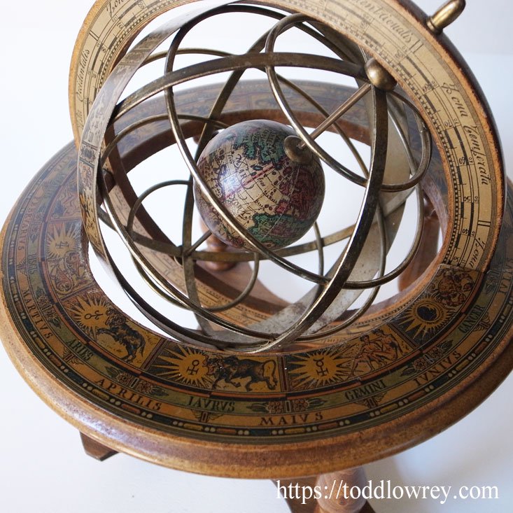 デスクトップの天球 / Vintage Armillary Sphere - Todd Lowrey Antiques