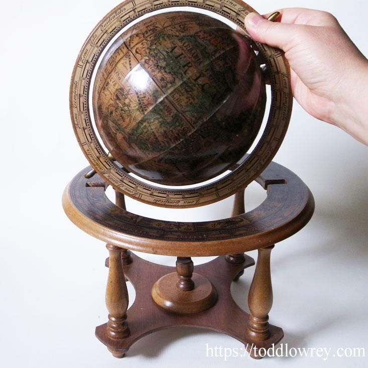 グランドセール セピア色の黄道十二宮/Vintage Stand on Globe Zodiac Italian 置物
