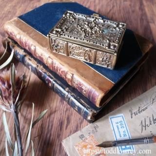 ̤Ϥɤ륢ߤν / Antique Victorian Brass Bible Trinket Box