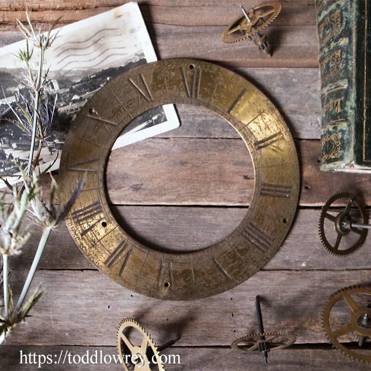 骨董品！不動FOSSIL 丸型置時計 ローマ数字 骨董品！不動FOSSIL 丸型置時計 ローマ数字