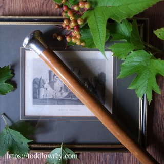 品格溢れる飴色の杖 / Antique Walking Stick with Malacca Cane & Sterling Silver by KLENDALL