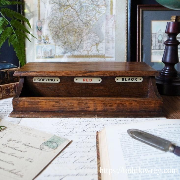 アンティーク　英国  ペントレイ  小物入れ　オーク材　  Desk Tidy アンティーク 英国 ペントレイ 小物入れ オーク材 Desk Tidy
