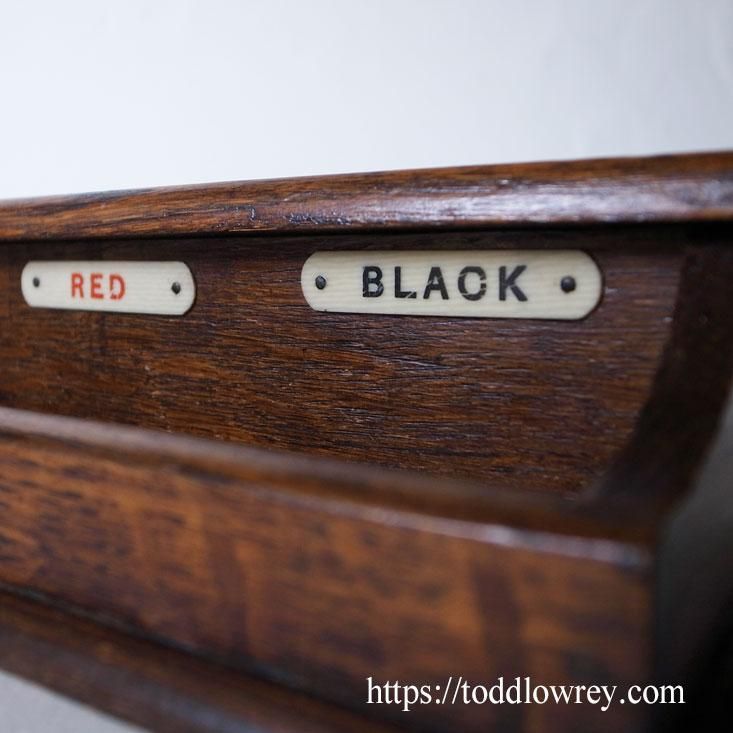 アンティーク英国 ペントレイ 小物入れオーク材 Desk Tidy