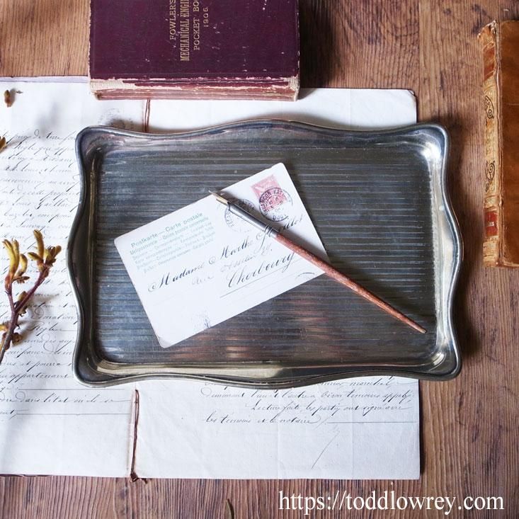 ギャラリートレー 銀メッキ足付き イギリス アンティークT−484 ギャラリートレー 銀メッキ足付き イギリス アンティークT−484