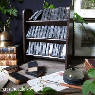 ϱ/ Antique Miniature Books and Shelf 