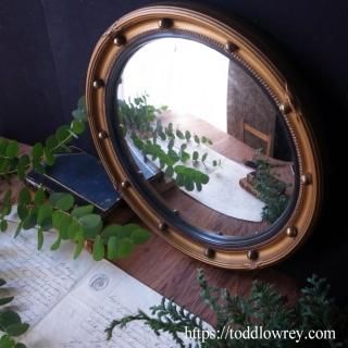 ʳʰ / Vintage Regency Style Giltwood Convex Mirror