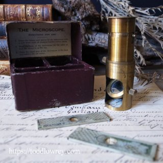 組み立ても観察も貴方の手で / Antique Cylinder Pocket Adjustable Microscope with Box