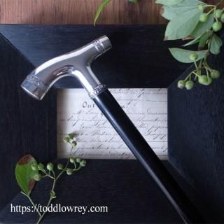 ŪʥɥꥮΥƥå / Antique Silver Crutch Handle Walking Stick with Mistletoe