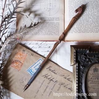 ϡߥ붵񤽤ƥǥ׿/ Antique Horse Head Dip Pen with Stanhope Lens 