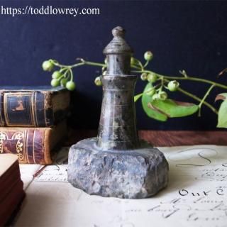 Ϥβ̤Ƥפ / Antique Miniature Carved Cornish Serpentine Lighthouse