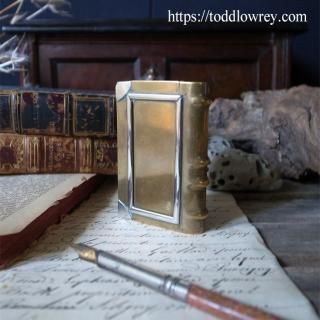 ߥå᤿﫤 / Antique Brass Miniature Book Puzzle Snuff Box