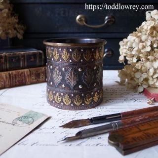 ݽѤȼŻ/Antique Arts & Crafts Metal Inlaid Copper Pot